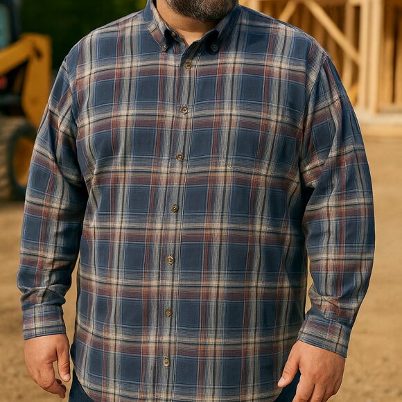 Carhartt Hubbard Relaxed Fit Plaid Flannel Shirt Men's 3XL Tall - Picture 1 of 7